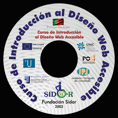 Carátula del CD del Curso de Introducción al Diseño Web Accesible para el Consorcio e-University.