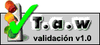 Logo de validación de TAW con la marca de 'correcto'.