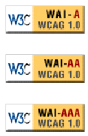 Logos de conformidad con las pautas WAI: A. AA y AAA.