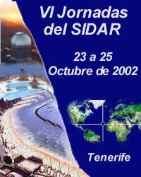 Cartel anunciador de las VI Jornadas del Sidar que se celebran del 23 al 25 de octubre de 2002 en Tenerife.