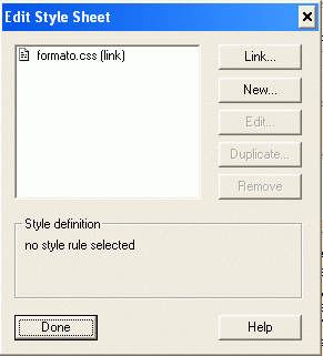 Imagen de la ventana Edit Style Sheet