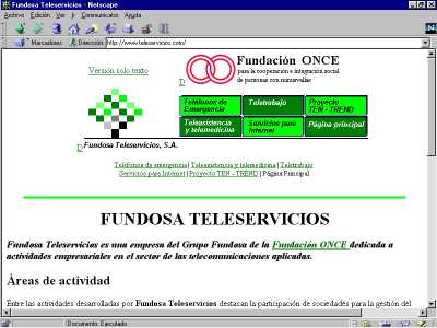 Pgina principal de la Web de Fundosa Teleservicios (teleserv.jpg - 31259 bytes)