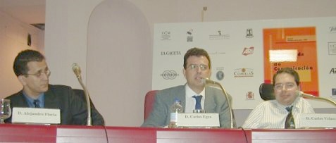 Alejandro Floría, Carlos Egea y Carlos Velasco durante la sesión del G3.