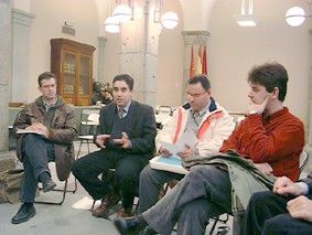 Miembros del Sidar en una sesión de trabajo de los grupos de interés: Carlos Egea, Rafael Romero, Jorge Fernandes y Enrique Varela.