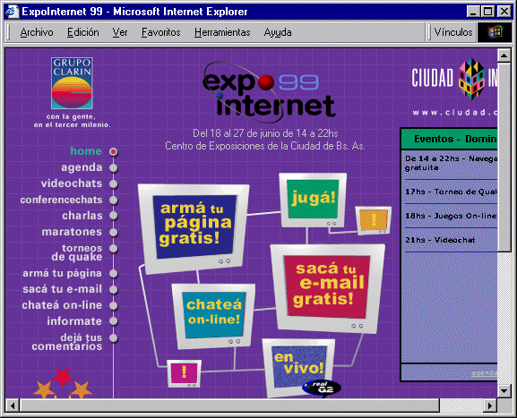 Imagen de la pgina mostrada por Internet Explorer.