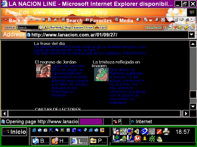 Vista de pantalla que usa la opción de alto contraste de Window 98.