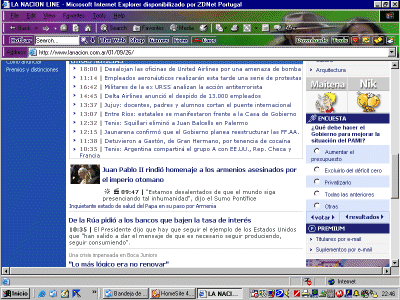 Vista normal de una página con Internet Explorer.