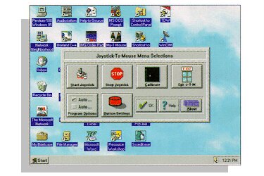 Vista de un panel de configuración del programa Joystick to mouse.