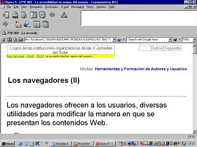 Vista sin descargarse las imágenes que muestra lo que ocurre cuando no hay texto alterntivo.