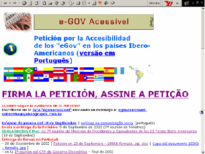 Vista de la página de la campaña iberoamericana