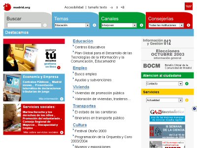 imagen del sitio del Portal de la Comunidad de Madrid