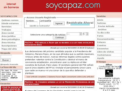 imagen del sitio de SOYCAPAZ