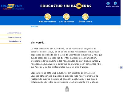 imagen del sitio del prototipo de Educastur sin barreras