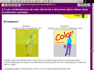 Imgen de parte de la pgina en la que se exponen ejemplos de buenas prcticas.