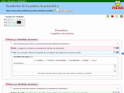 El formulario de Hera que genera las vistas de página con las CSS aplicadas.