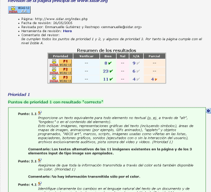 Vista de un informe en formato pdf interpretado por el script de informes.