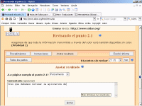 Vista del formulario para anotar los resultados observados al hacer la revisin.