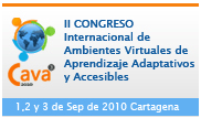 Logo que enlaza con sitio del Segundo Congreso Internacional de Ambientes Virtuales de Aprendizaje Adaptativos y Accesible, que se celebra del 1 al 3 de septiembre en Cartagena de Indias.