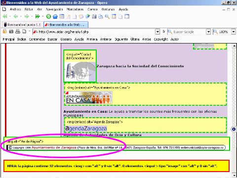 Vista del análisis de una página web que declara ser accesible, pero no lo es.