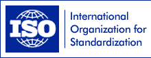 Logotipo de ISO. Lleva a su sitio Web.