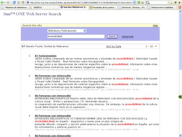 Vista de la página de búsqueda de la sede web del Ministerio de Trabajo y Asuntos Sociales.