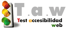 Logosímbolo del Test de accesibilidad Web (Taw).