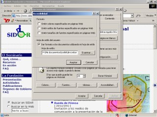 Vista de los cuadros de diálogo para configurar el uso de una hoja de estilo propia